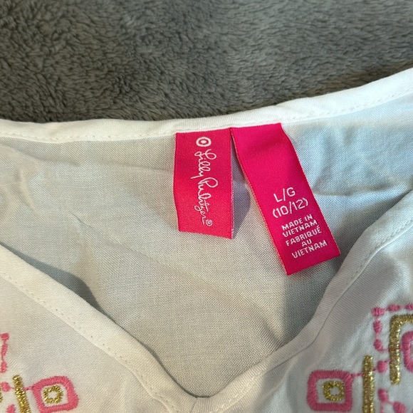 Lily Pulitzer Kids White Top with Embroidery-10/12 kids - Picture 2 of 5